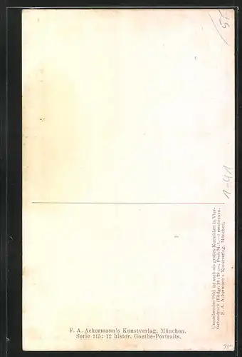 Künstler-AK Johann Wolfgang von Goethe beim Lesen eines Briefs