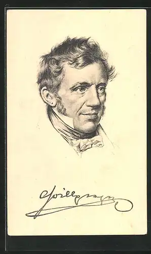 Künstler-AK Auffnahme von Franz Grillparzer