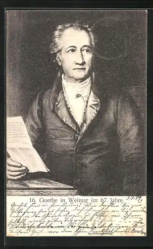 Künstler-AK Weimar, Johann Wolfgang von Goethe im 67. Jahre