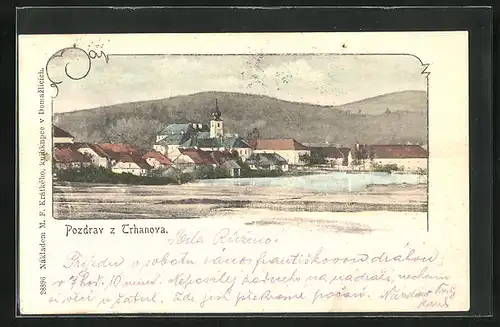 AK Trhanov, Panorama mit Kirche