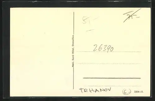 AK Trhanov, Chodsko, Ortsansicht aus der Ferne