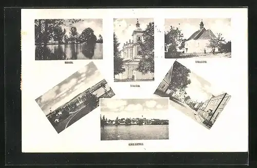 AK Neumark, Böhmerwald, St. Anna Kirche, St. Wenzel-Kirche