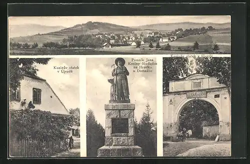 AK Ujezd, Kozinuv statek, Pomník Jana Koziny Sladkého, Hostinec