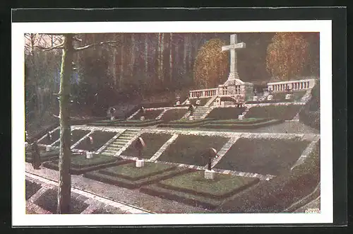 Künstler-AK Zawadka, Kriegerfriedhof