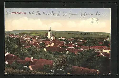 AK Ottenthal, Panorama mit Kirche
