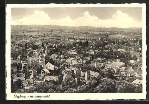AK Siegburg, Gesamtansicht aus der Vogelschau