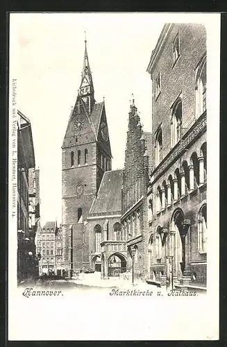 AK Hannover, Marktkirche u. Rathaus