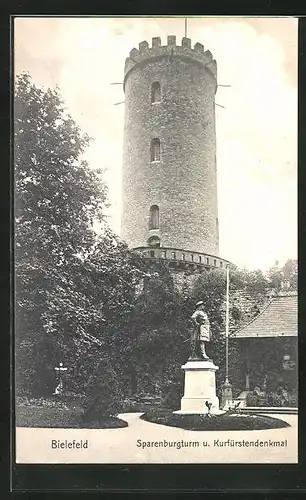 AK Bielefeld, Sparenburgturm und Kurfürstendenkmal