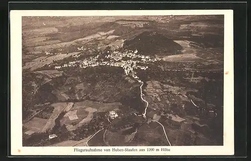 AK Göppingen, Fliegeraufnahme mit Hohen-Staufen