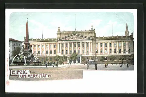 AK Leipzig, Blick vom Vorplatz auf Universität