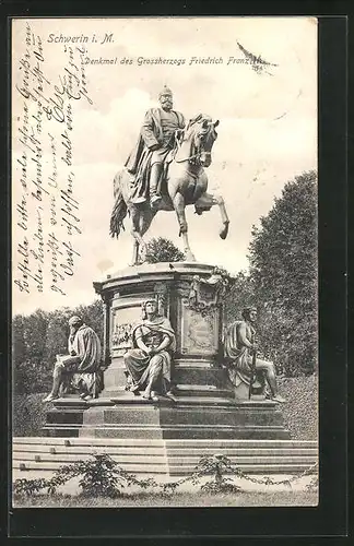 AK Schwerin i. M., Denkmal des Grossherzogs Friedrich Franz II.