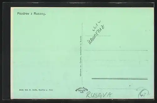 AK Rusava, Ortsrand mit Gehöft