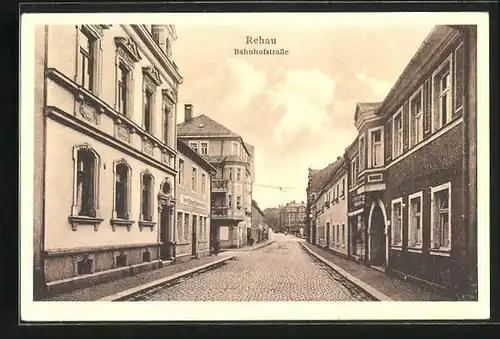 AK Rehau i. B., Blick in die Bahnhofstrasse