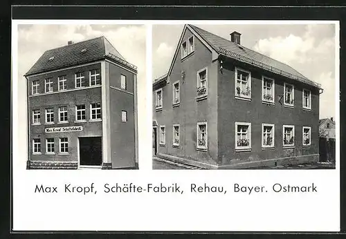 AK Rehau i. B., Schäfte-Fabrik Max Kropf