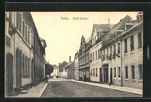 AK Rehau, Mühl-Strasse mit Geschäft