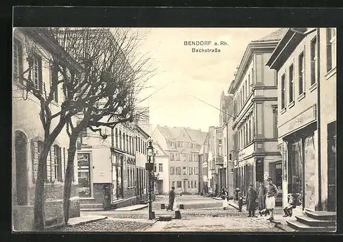 AK Bendorf a. Rh., Bachstrasse mit Geschäften