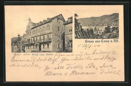 AK Camp a. Rh., Hotel zum Anker, Panorama