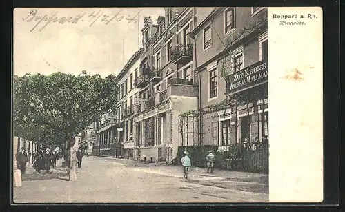 AK Boppard a. Rhein, Hotel Zur Krone an der Rheinallee