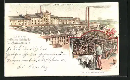 Lithographie Salzuflen, Hoffmann`s Stärkefabriken, Centrifugen Raum