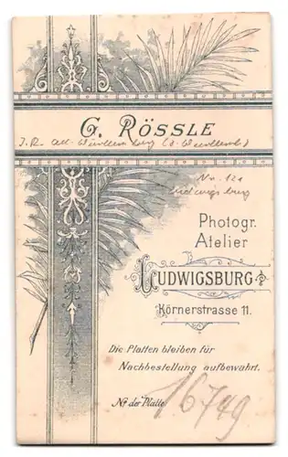 Fotografie G. Rössle, Ludwigsburg, Körnerstrasse 11, Soldat mit Schützenschnur, Musikkorps, Inf. Rgt. Alt-Württemberg