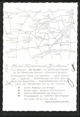 Klapp-AK Werdohl, Hotel-Restaurant Forsthaus