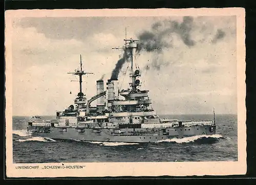 AK Linienschiff Schleswig-Holstein in Fahrt