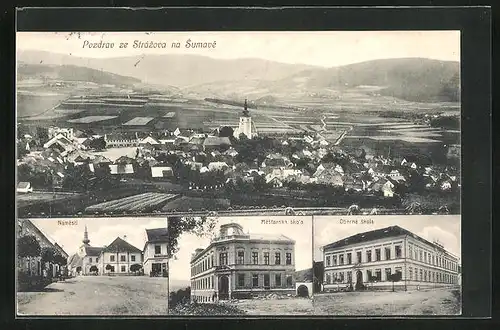 AK Strazov / Sumava, Námesti, Mestanská skola, Obecná skola