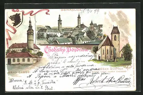 Lithographie Domazlice, Hrad Chodu, u Vsech Svatych