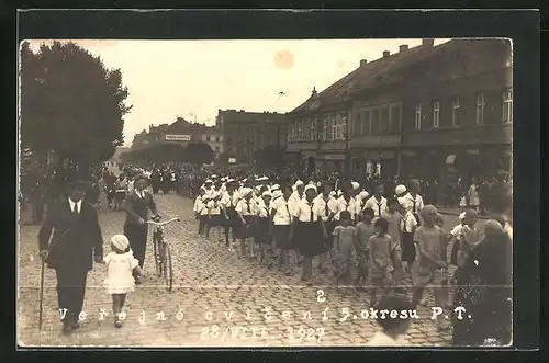 Foto-AK Plzen, Verejne cviceni 5. okresu P. T. 1927