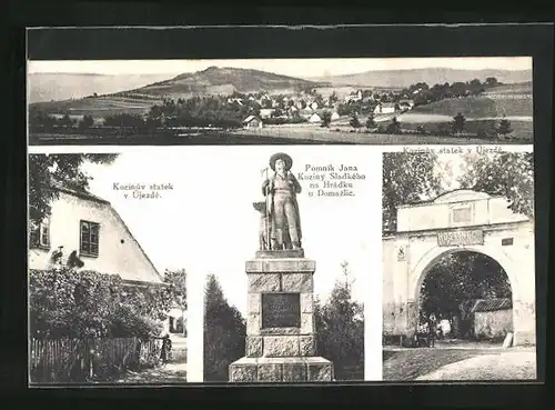 AK Ujezd, Kozinuv statek, Pomnik Jana Koziny Sladkeho