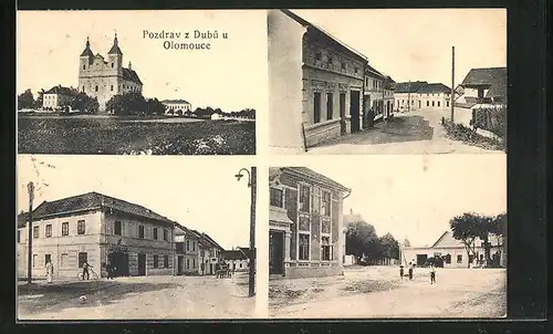 AK Dub, Strassenpartie mit Gebäudeansicht, Ortspartien