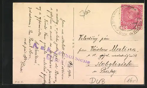 AK Dub, Strassenpartie mit Gebäudeansicht, Ortspartien