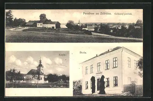 AK Zdetin, Celkovy pohled, Kaple, Skola