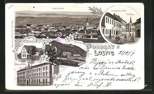 Lithographie Lostice, strelnice, jungmanova trida, lostice mesto