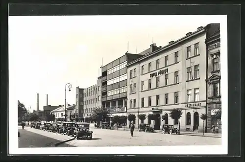 AK Prerov, Blick in die Innenstadt mit Hotel Prerov