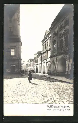 AK Mähr. Weisskirchen, Strassenpartie der Rathaus-Gasse