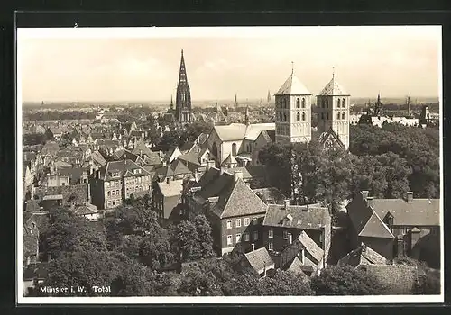 AK Münster i. W., Totalansicht mit Kirche