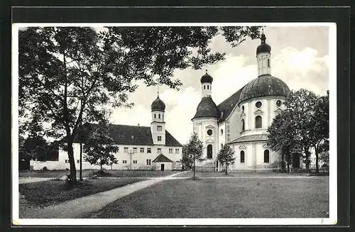 AK Klosterlechfeld /Schwaben, Kloster Lechfeld mit Wallfahrtskriche