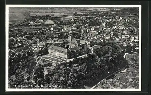 AK Siegburg, Fliegeraufnahme mit Abtei St. Michael