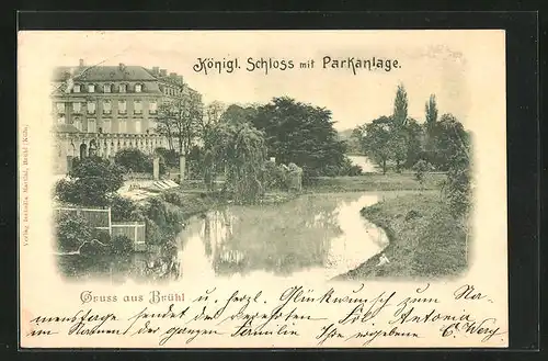 AK Brühl, Kgl. Schloss mit Parkanlage