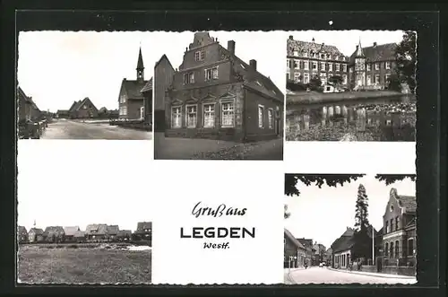AK Legden / Westf., Gebäude- und Teilansichten