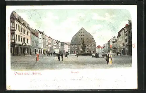 AK Zittau, Marktplatz in Neustadt
