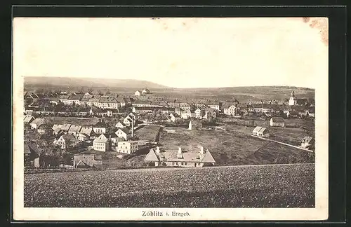 AK Zöblitz / Erzgeb., Panoramablick von der Bergwiese