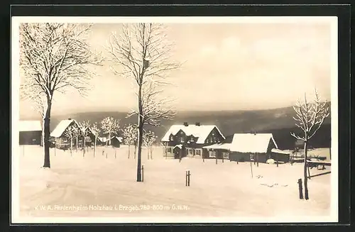 AK Holzhau / Erzgeb., V.W.A. Ferienheim im Winter