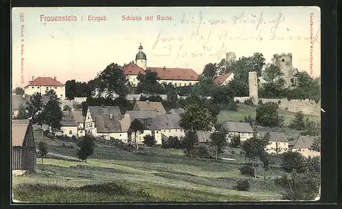 AK Frauenstein / Erzgeb., Schloss mit Ruine