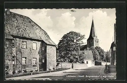 AK Lübbecke i. Westf., Burgmannshof und evangelische Kirche