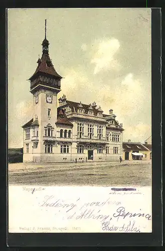 AK Napajedla, Strassenpartie mit Rathaus