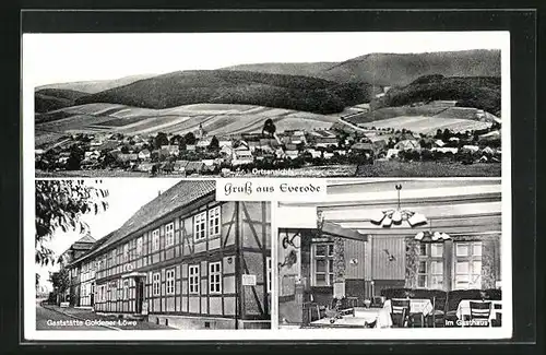 AK Everode, Gasthaus Goldener Löwe, Totalansicht