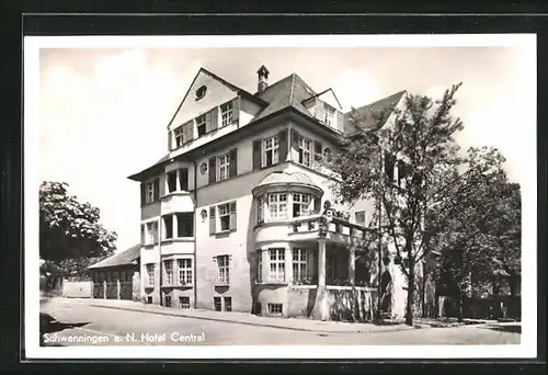 AK Schwenningen a. N., Strasse am Hotel Central