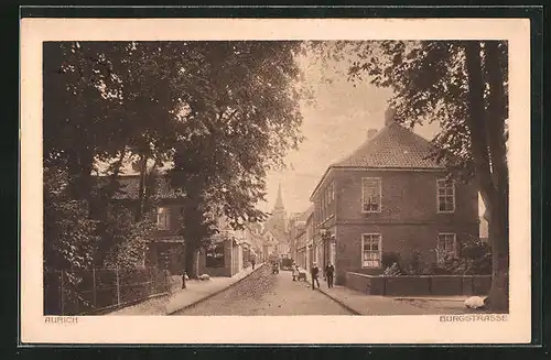 AK Aurich, Blick die Burgstrasse hinunter